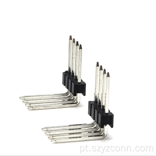 Conector de cabeçalho de pino de 2,54 mm, ângulo reto 4P